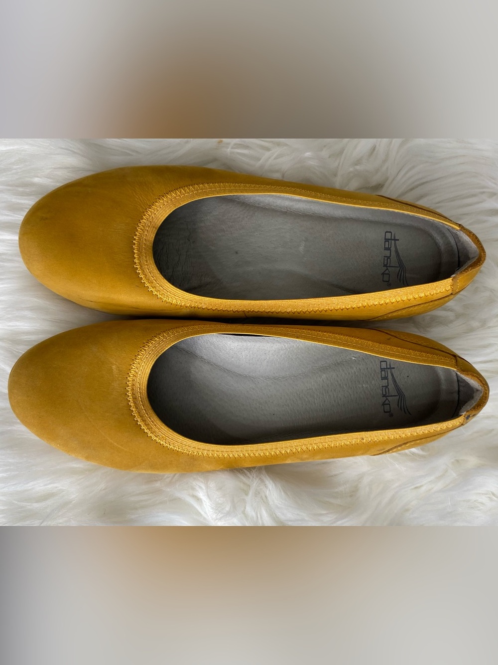 Dansko Mustard Yellow Rounded Toe Ballet Flats
